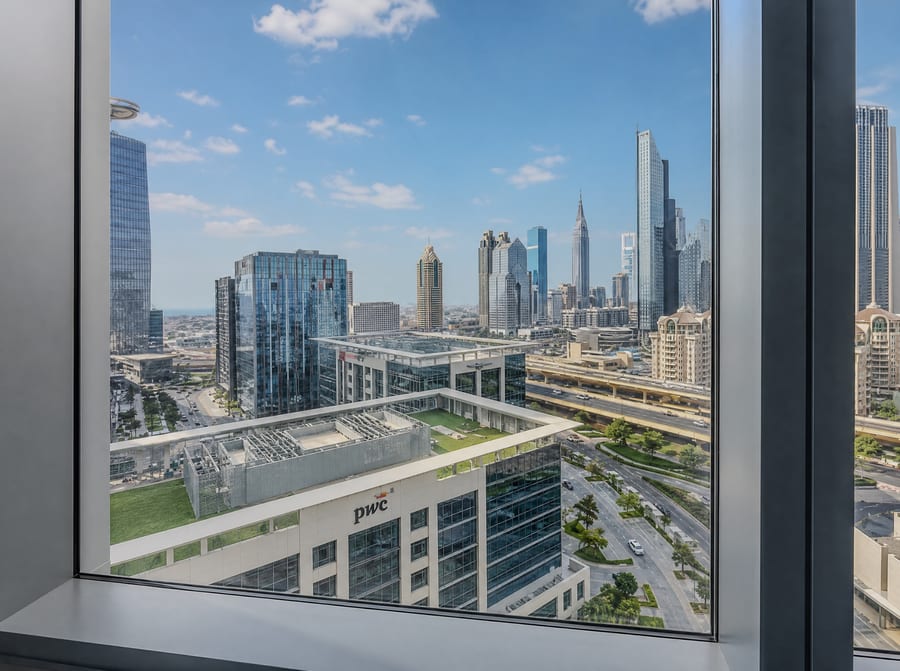 Delivered listing view from The office under construction in Business Bay